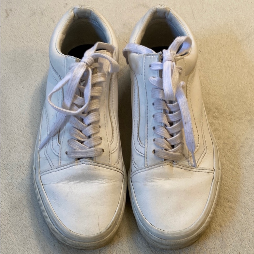 Vans Old Skool Classic White leather Men's Sneakers men’s Sz 7.5